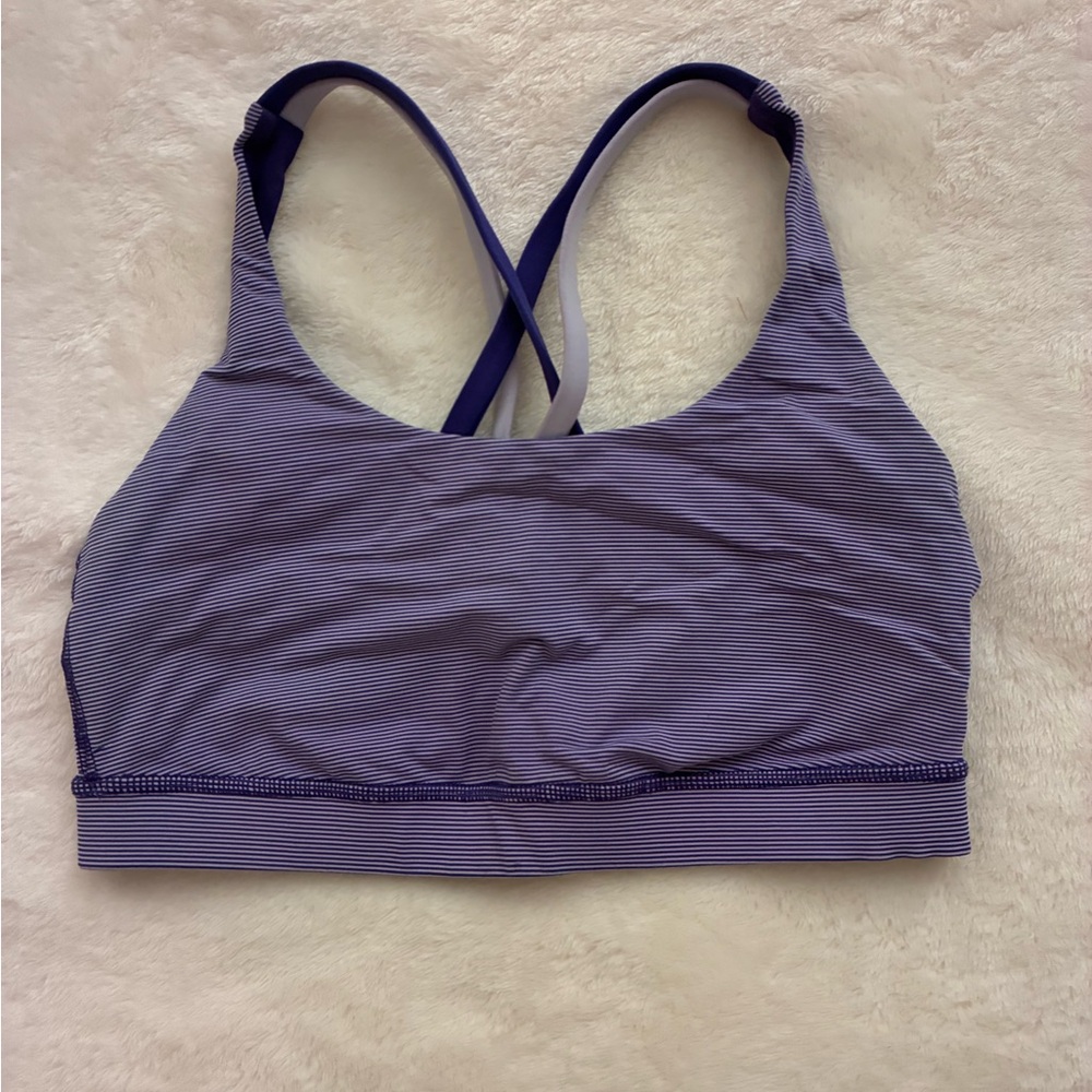 Lululemon Athletica Purple Striped Sports Bra